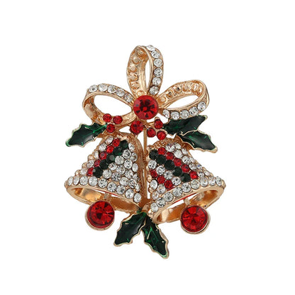 Christmas Brooches for Men and Women, Santa Claus Hat, Gloves, Bells, Socks, Rhinestone Suit, Metal Brooches, Badges, New Year Gift, 2022