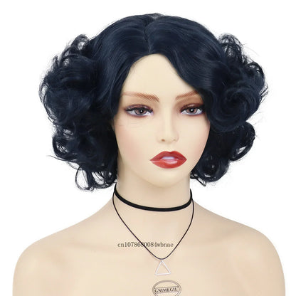 Synthetic Hair Pink Short Curly Wig for Women Big Wavy 80s Cosplay Wigs Halloween Costume Harajuku Anime Wig Natural Looking