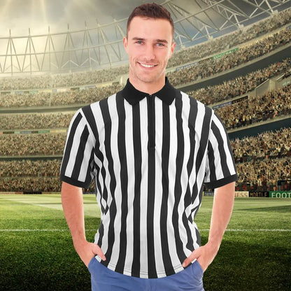 Uniforme d'arbitre rayé à manches courtes, Style professionnel, chemise de terrain de Football et de basket-ball pour hommes, articles de sport à col