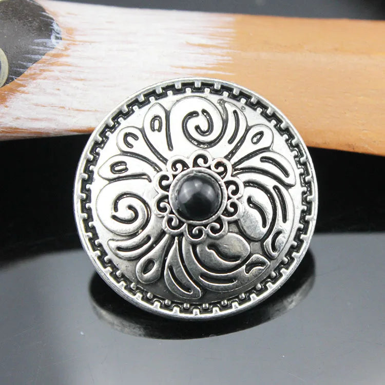 5pcs Cowboy Western Texas Conchos Leather Wallet Turquoise Flower Metal Decorative Button Screw Back for Leathercraft