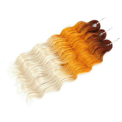24Inch Crochet Hair Synthetic Braiding Hair Extensions Water Wave Ombre Rainbow color Fake Hair ANNA Deep Wave Curly Hair