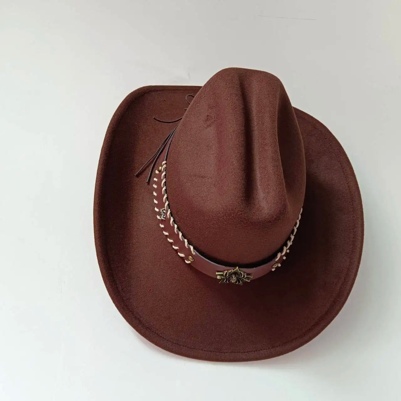 Chapeau de cowboy occidental à large bord pour homme, casquettes d'église Everche, Fascinateur vintage, chapeau de cowgirl jazz, zones bre, nouveau, 9cm