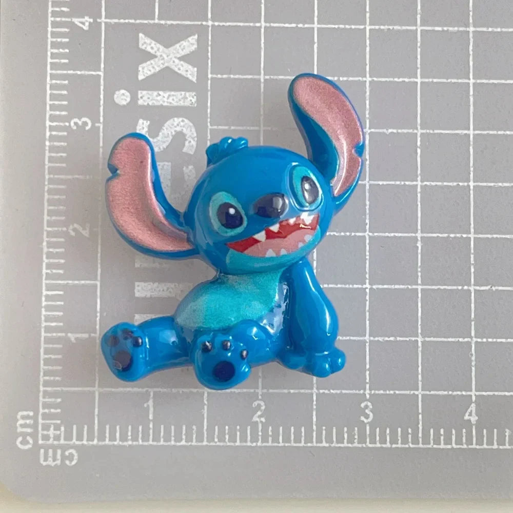 5Pcs cute stitch cartoon resin flatback supplies diy kawaii resin accessories crafts materials scrapbooking embellishment