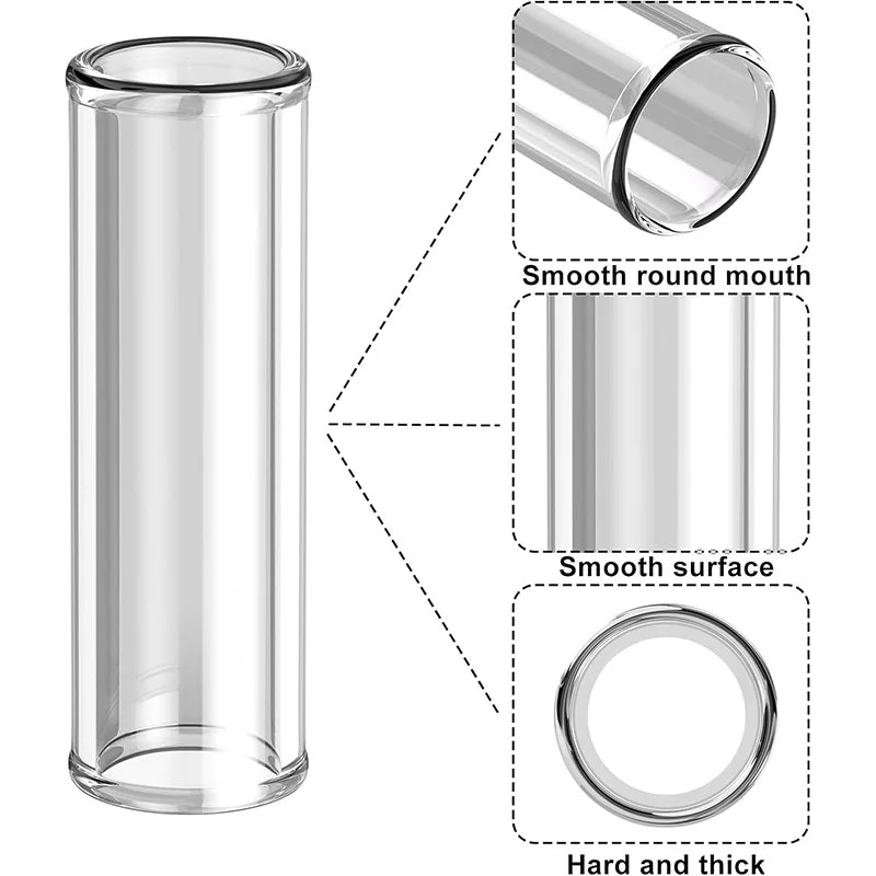Barre coulissante de guitare 6CM, hauteur transparente, diapositives de doigt en verre pour guitare, Ukulele, Instruments à cordes, accessoires de guitare