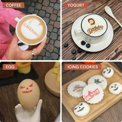 Evebot Food-grade Portable PrintPen Handheld Inkjet Printer Specifically for Food Surfaces Perfect for Coffee Macaron Cakes