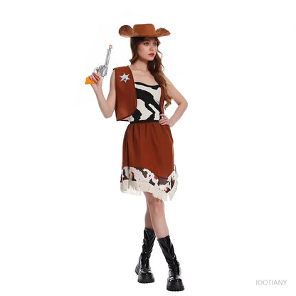 Robes de cowboy pour femmes, costumes de cowgirl de l'Ouest, déguisements adultes, tenues de fête de carnaval, de mascarade et de cosplay