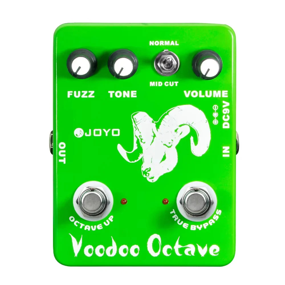 JOYO JF-12 Voodoo Octave Fuzz pédale d'effet guitare à la distorsion et effet octave véritable contournement guitare électrique pédale de basse