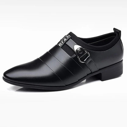 Leather Shoes for Men Slip on Pointed Toe Oxfords Formal Wedding Party Office Business Casual Dress Shoes for Male Social Shoe