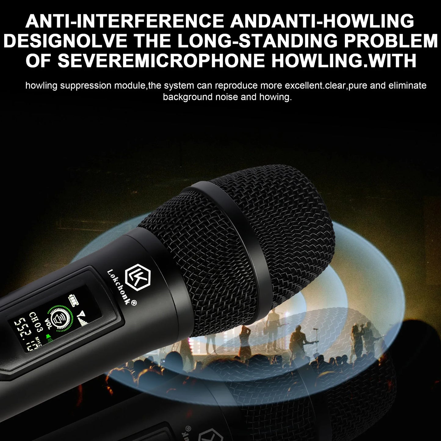Fixed Frequency Wireless Microphone Handheld Mic for Karaoke Singing Stage Performance Home Use Stable Signal Professional Sound