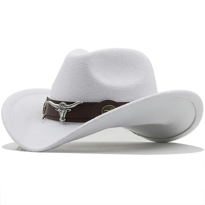 Chapeaux de Cowboy à la mode, chapeau Panama de Cowgirl à large bord avec ceinture rétro pour déguisement de fête