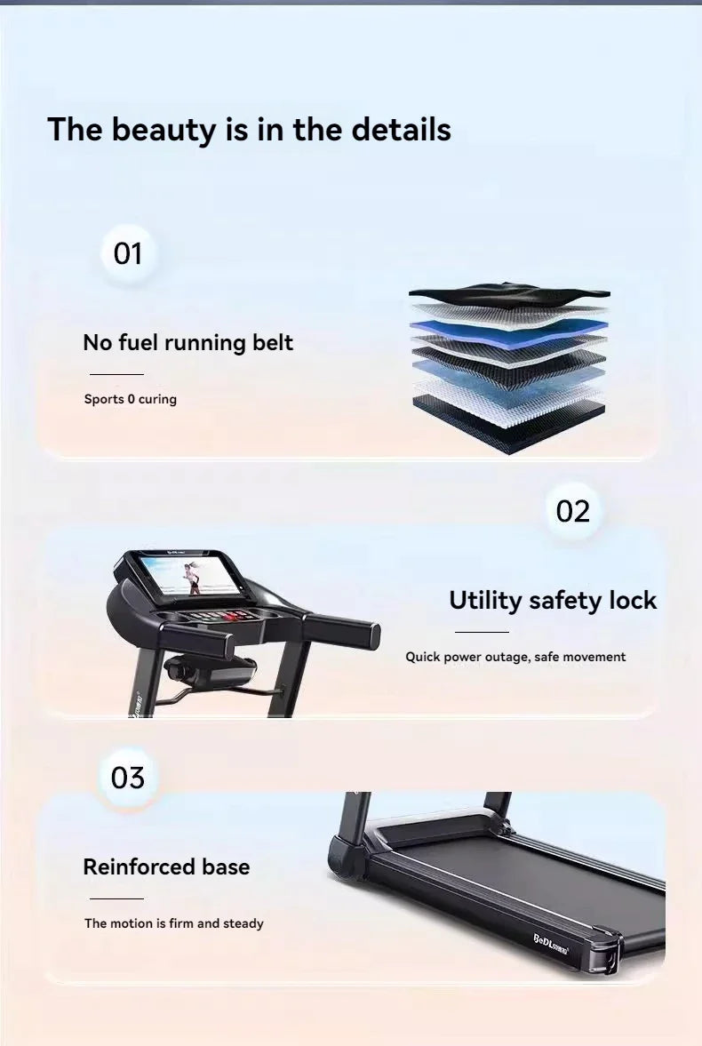 Tapis de course pliable multifonctionnel, mini tapis de course à domicile, équipement d'exercice intérieur, maison pliante de gym, 220V