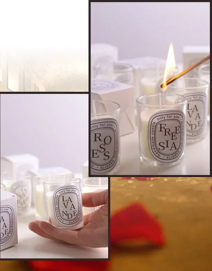 Romantic Transparent Scented Fragrance Candle Light Gift Scented Aromatic Candles Guest Gift Candles Wedding Candles Candle Jar