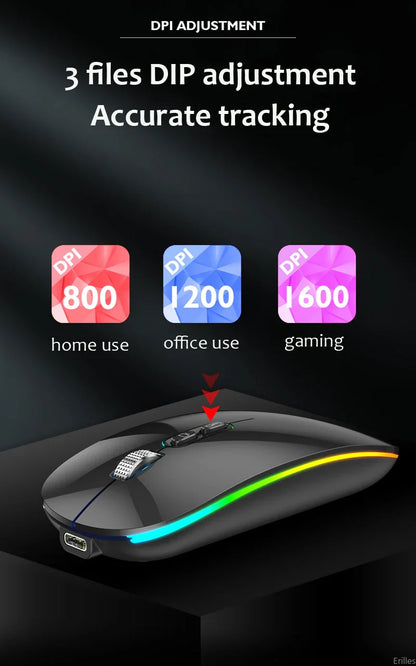 Dual Mode 2.4G Wireless Mouse One-Click Desktop Function Type-C Rechargeable Silent Backlight Mice for Laptop PC New