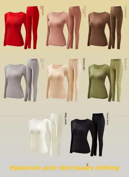 37 Women's Thermal Underwear Base Layer Shirt Skin Beauty Garment Ultra-Light Long Sleeve Thermal Set