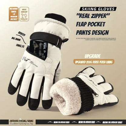 Gants de cyclisme d'hiver, antidérapants, au toucher, pour Ski, accessoires de Snowboard, poche étanche, chauds pour hommes et femmes