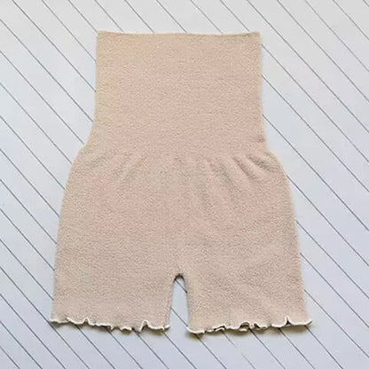 Thick high-waisted leggings for adult girls, double-layered, large velvet, belly protection, warm, palace, shorts, winter, 2024