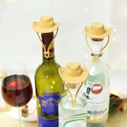 Creative Cowboy Hat Wine Stopper Champagne Bottle Silicone Wine Cork Funny Cowboy Hat Bar Home Wedding Decorative Wine Stopper