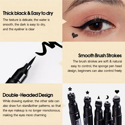 Stylo Eyeliner à Double tête, imperméable, adapté aux débutants, adapté au maquillage de noël, Halloween, saint-valentin, 1 pièce