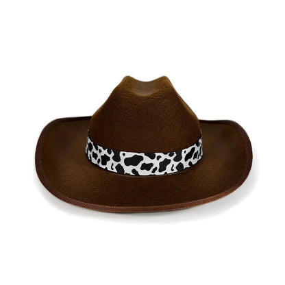 Children's Cowboy Hat, High-Quality Cowgirl Hat, Cow Print Jazz Hat, Festive for Festival, Western Themed Event, Party