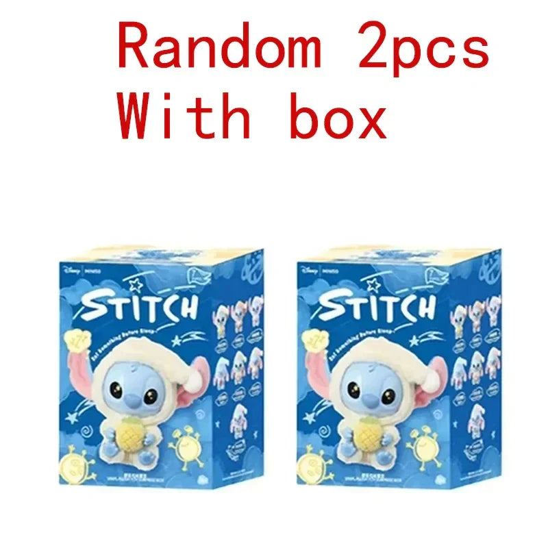Stitchou Manger Quelque Chose Avant De Dormir Série Boîte Mystère Peluche Vinyle Jouets Mignons Poupée Réplique Sac Mystère Pendentif Décor Cadeau