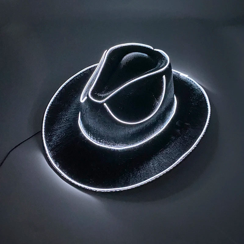 Chapeau de Cowboy nacré, Costume de danse, casquette de Cowgirl scintillante, pour boîte de nuit néon, nouvel arrivage