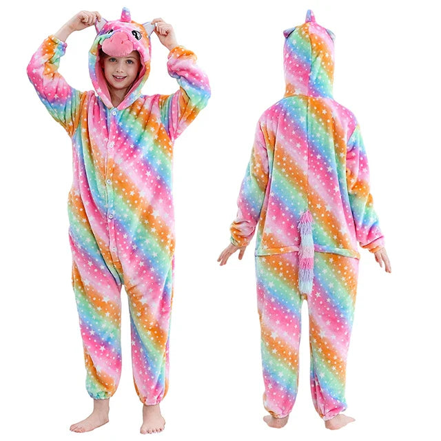 MICHLEY – Combinaison à capuche en flanelle motif Capybara pour enfant, pyjama, grenouillère, déguisement pour Halloween, pour garçon et fille
