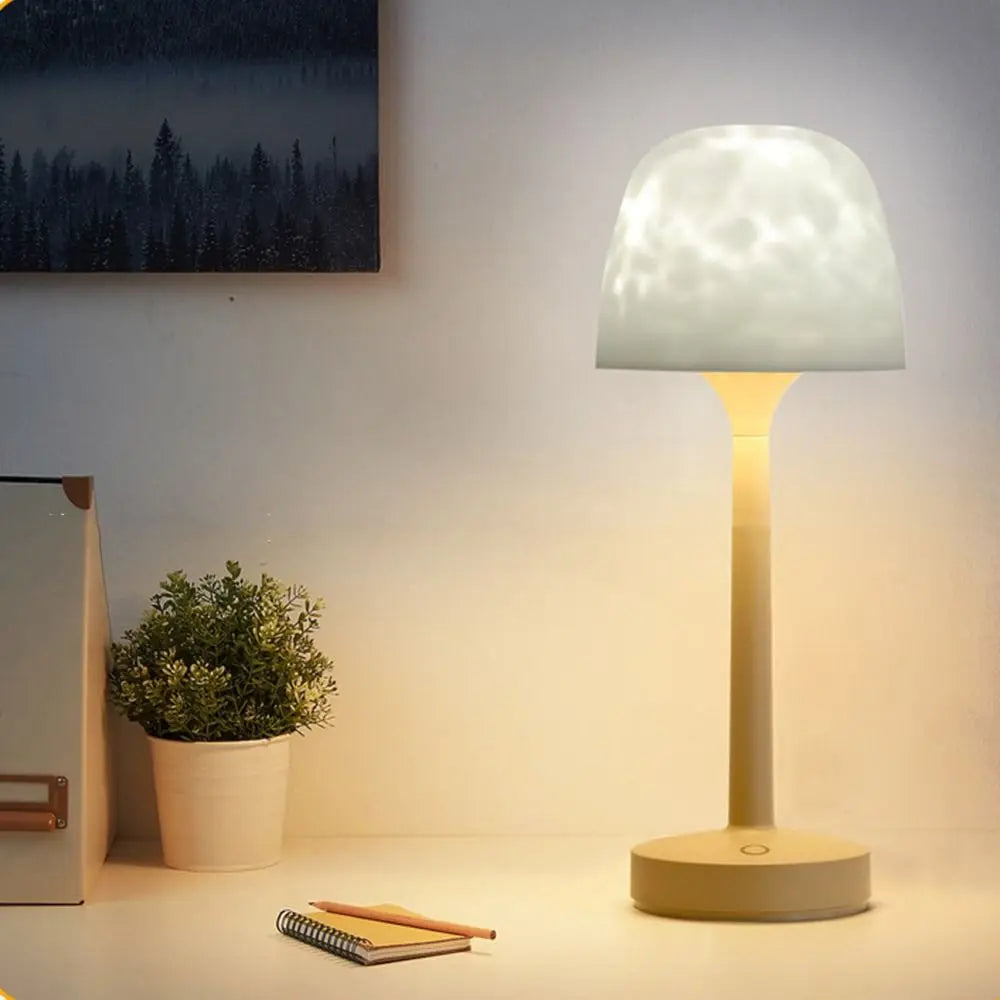 High Footed LED Atmosphere Desk Lamp Water Ripple Touch/Remote Control Projection Night Light Non-slip Bottom Romantic