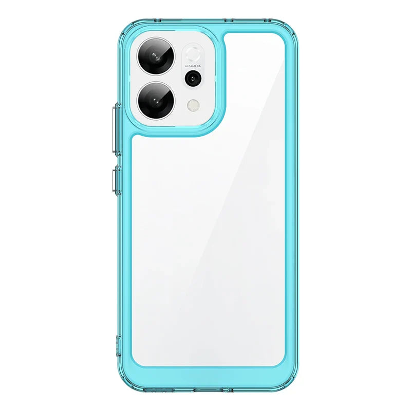 Pour la coque OPPO Reno14 F, coque Reno 14 F, Fundas Coque, cadre souple translucide rigide, antichoc, coque arrière transparente OPPO Reno 14F