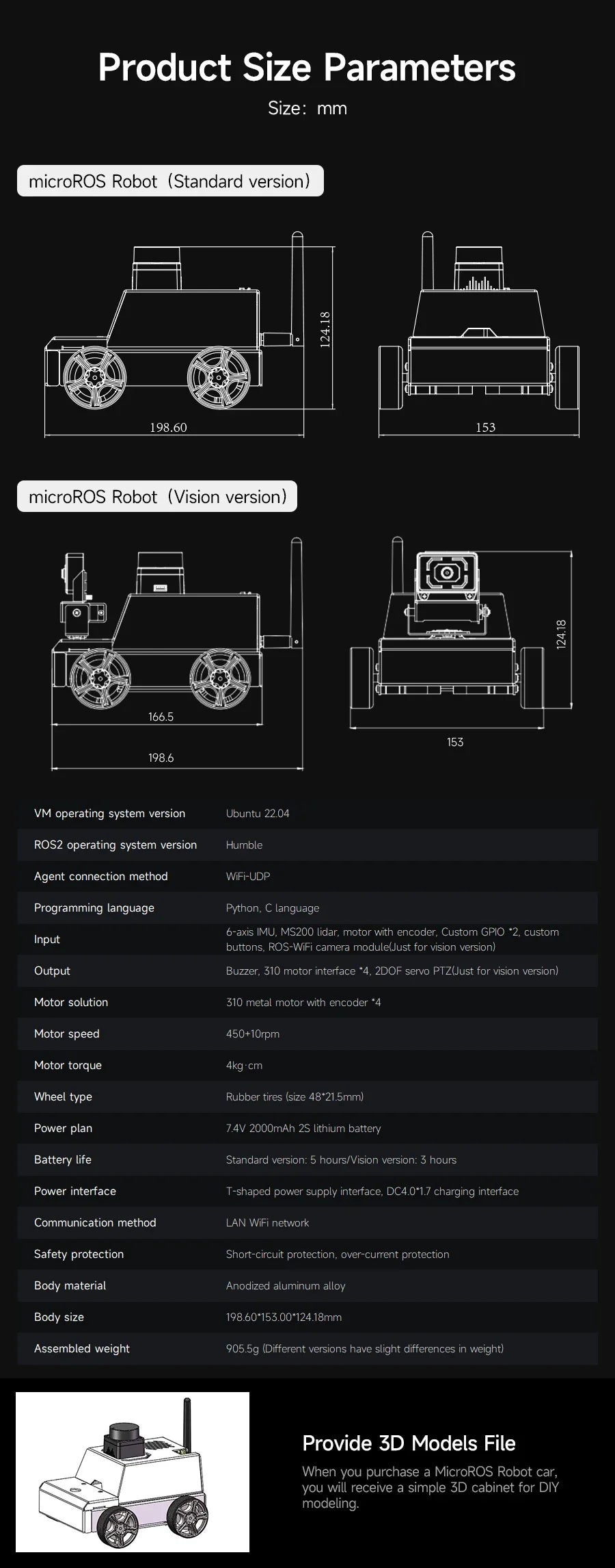 Micro ROS dos Robot Voiture ROS2-Humble PC Machine Virtuelle Système AI Lidar SLAM Cartographie Navigation DIY Kit Électronique