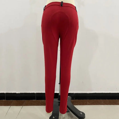 Clothes Anti-pilling Equestrian Pants Slim Elastic Horse Racing Trousers Skinny with Phone Pocket Equestrian Breeches Camping