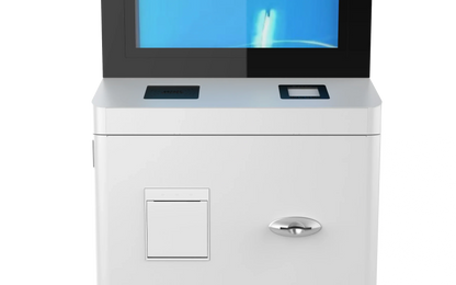 Self-service terminal payment kiosk Personalized check-in in interactive kiosk touch visitor management self-service