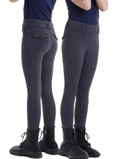 Summer children's equestrian pants high elasticity knitted children's horse riding pants full silicone