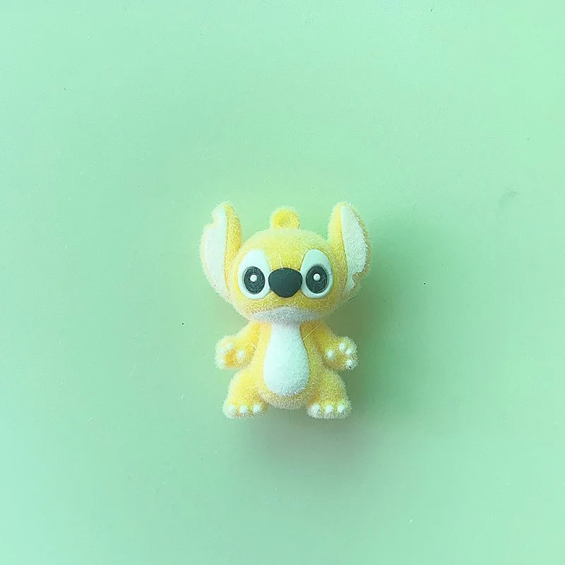 Cute Stitch keychain cartoon cartoon animation surrounding Stitch flock backpack keychain pendant kawaii accessories wholesale