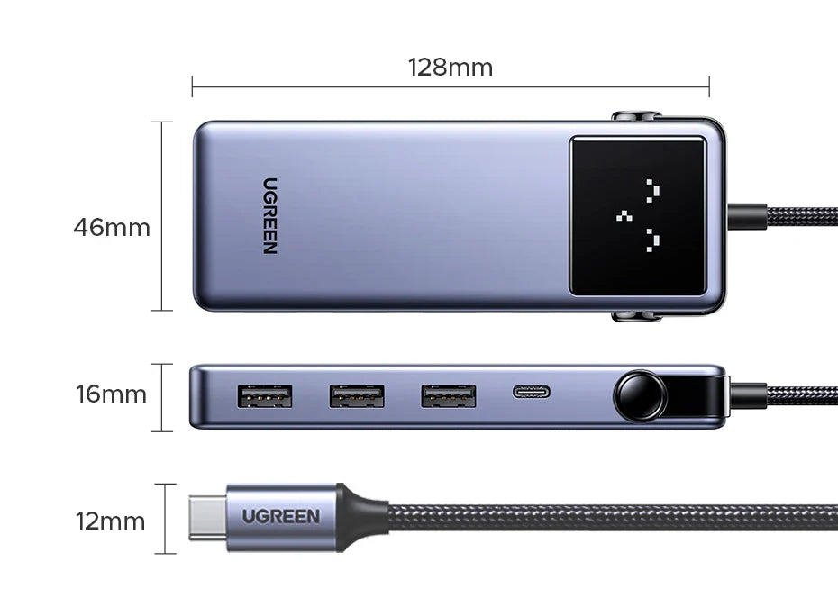UGREEN Uno 7-in-1 USB HUB Type-C to 4K60Hz HDMI USB3.0 5Gbps RJ45 1000Mbps for MacBook Laptop Accessories Docking Station