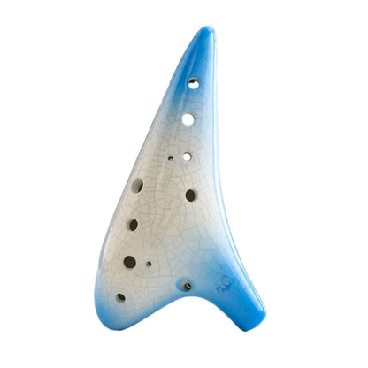 Ocarina-Flûte Alto C à 12 Trous en Céramique, Instrument Professionnel, Tao Chinois, Motif Craquelé, Deux Documents Dégradé