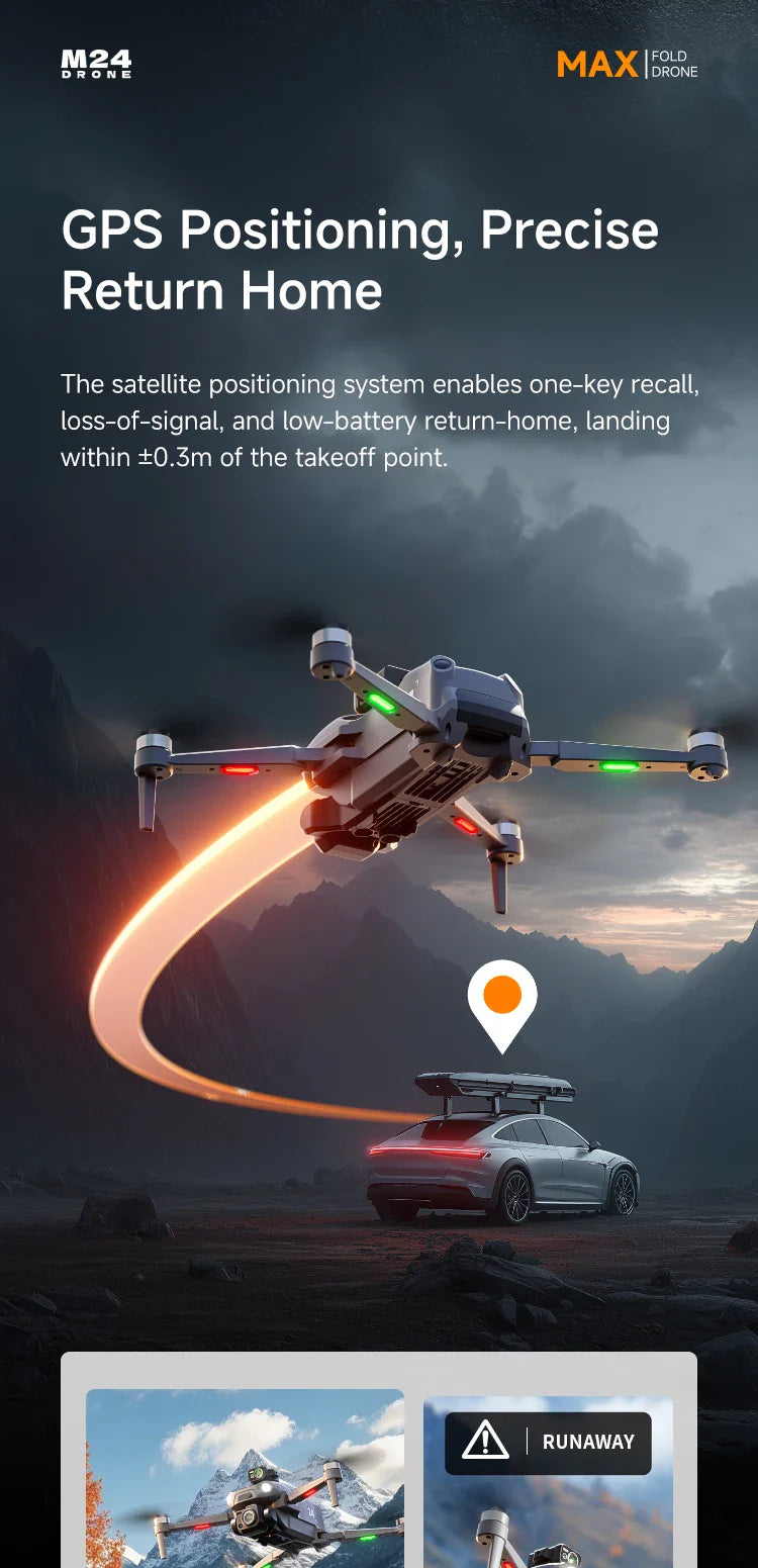 Drone M24 haut de gamme de qualité professionnelle, équipé d'un écran télécommandé 1000M, transmission d'image numérique, quadrirotor sans balais