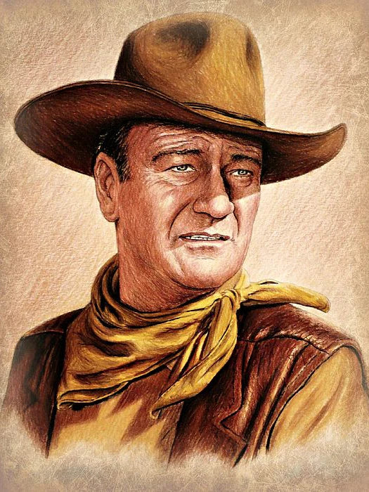 5D DIY Diamond Painting Cowboy John Wayne Full Round Diamond Mosaic Picture of Rhinestones Diamond Embroidery Home Decoration
