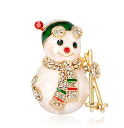 Christmas Brooches for Men and Women, Santa Claus Hat, Gloves, Bells, Socks, Rhinestone Suit, Metal Brooches, Badges, New Year Gift, 2022