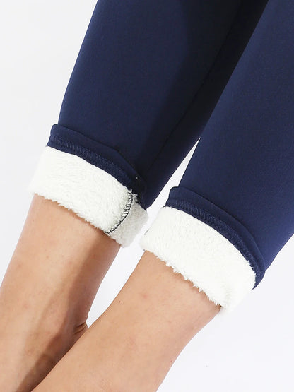 Velours hiver Leggins femmes couleur unie pantalon épais chaud velours taille haute couleur unie extérieur décontracté classique Leggings