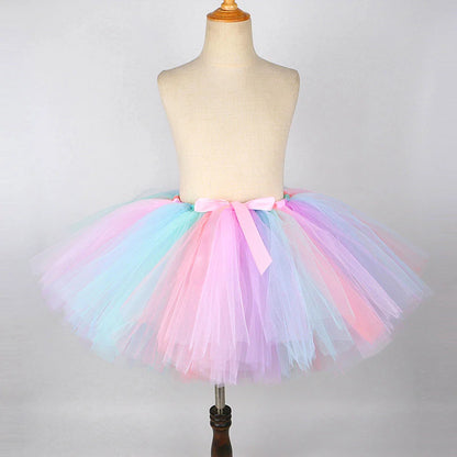 Tenue Jupe Tutu Licorne Bébé Filles pour Fête d'Anniversaire Enfants Jupes en Tulle Ensemble Costumes Noël Halloween avec Ailes