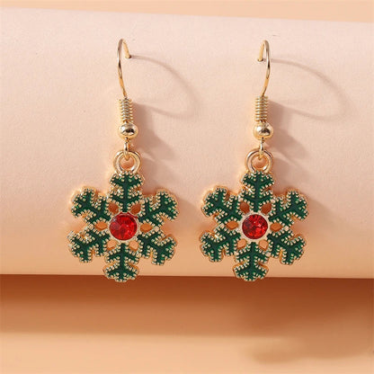 Fashion Merry Christmas Tree Deer Snowflake Santa Claus Drop Earrings for Women Girls New Year Party Festival Jewelry Gifts