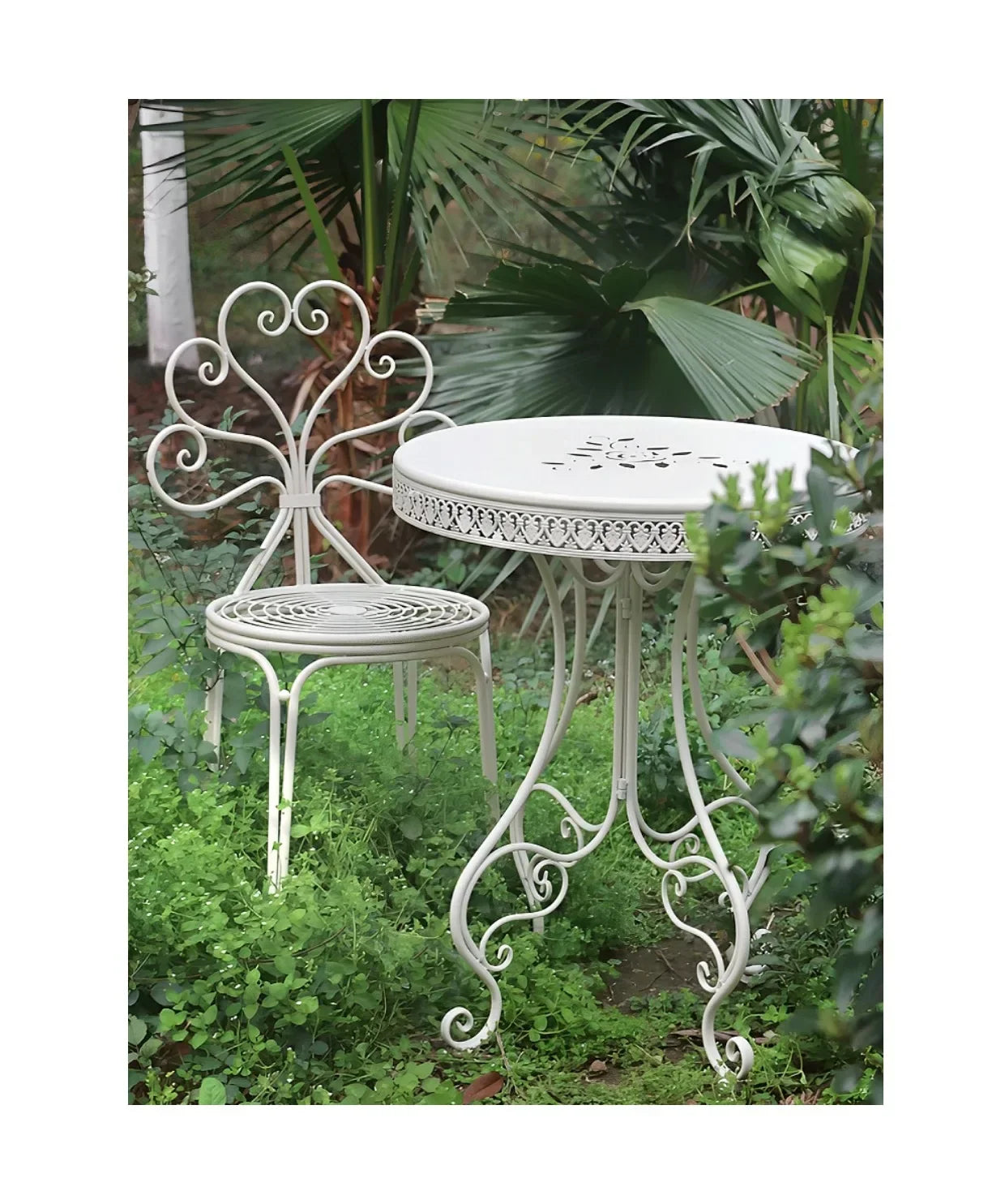 Table d'extérieur en fer européen, balcon de cour, table de terrasse, conception de dentelle, meubles de jardin, décoration de la maison, petite table basse