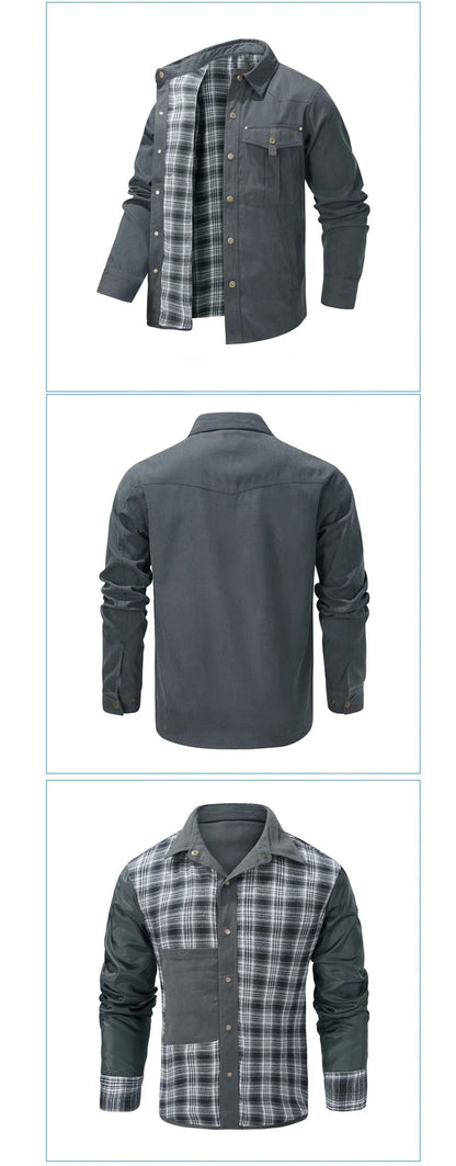 Veste chemise à carreaux en flanelle pour homme printemps automne, décontractée, style rétro, en coton, chaude, coupe-vent tactique pour homme