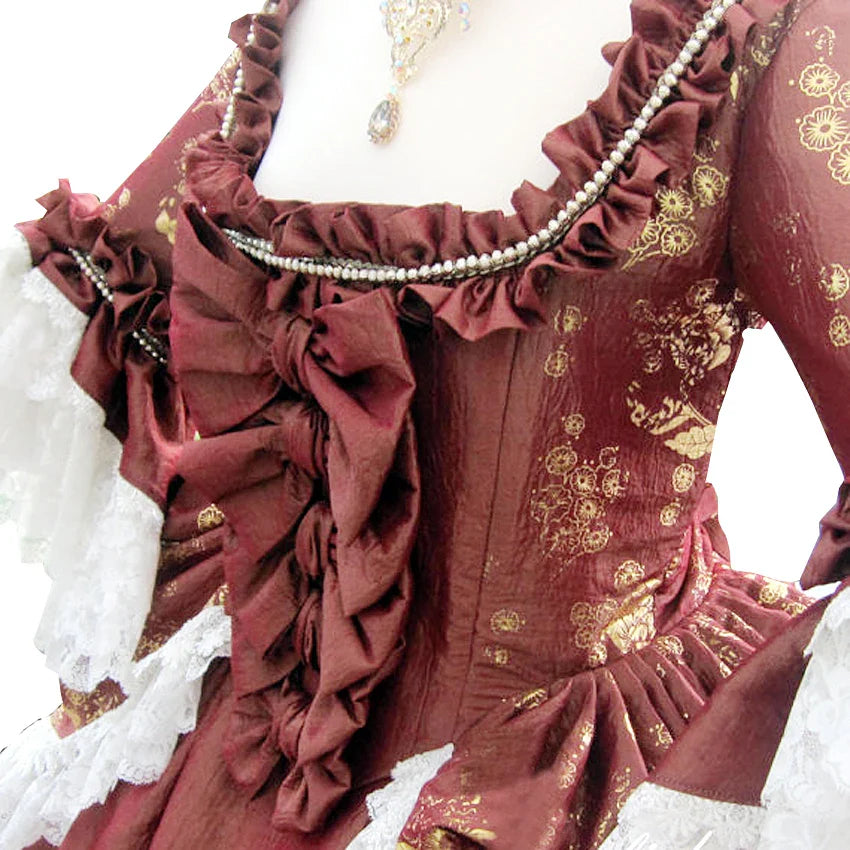 Robe de bal Marie-Antoinette géorgienne en satin, robe de soirée victorienne pour femme
