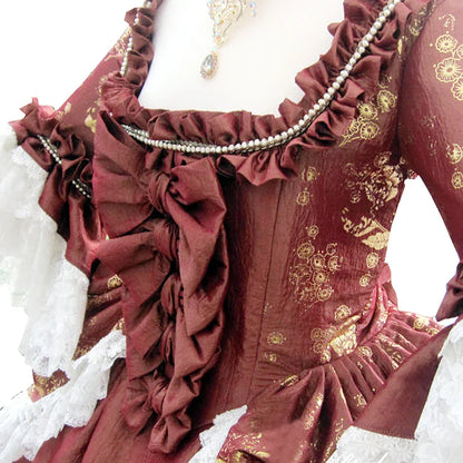 Robe de bal Marie-Antoinette géorgienne en satin, robe de soirée victorienne pour femme