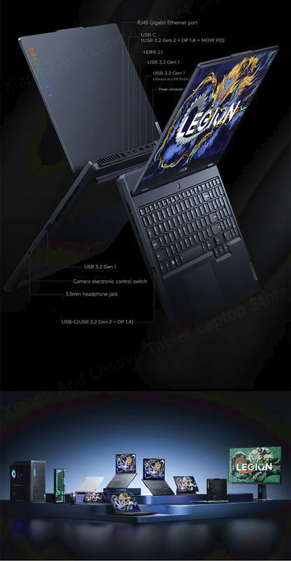 Ordinateur portable de jeu Lenovo Legion Y7000 15,6" 144 Hz Intel Core i7-13650HX 24/32 Go de RAM DDR5 SSD 512 Go/1 To/2 To PC portable RTX 4060