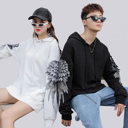 Hoodie brodé pour hommes, streetwear de luxe blanc sans marque, automne, pas cher, Emo, style Hip Hop