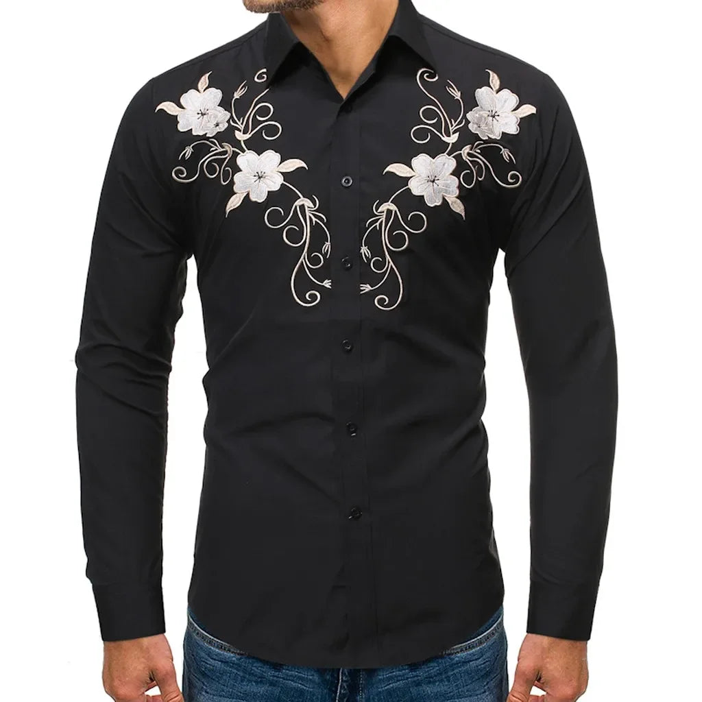 Chemise en jean Western pour homme Chemise à manches longues confortable et douce Vêtements pour homme Chemise en jean pour usage quotidien Modèle boutonné tendance