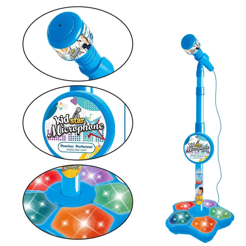 Musical Microphone Speaker With Popular Song Music Instrument Toys Brain-Training Educational Toy Birthday Gift for Girl Boy