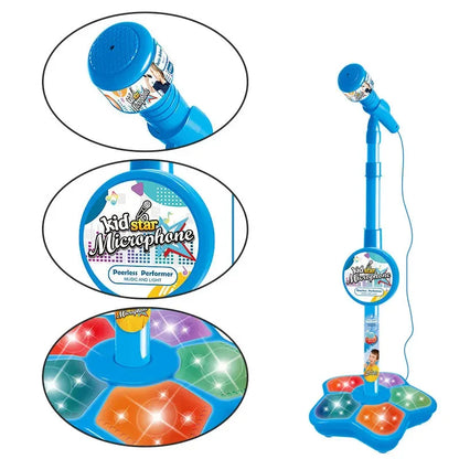 Musical Microphone Speaker With Popular Song Music Instrument Toys Brain-Training Educational Toy Birthday Gift for Girl Boy